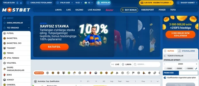 Mostbet UZ rasmiy sayti